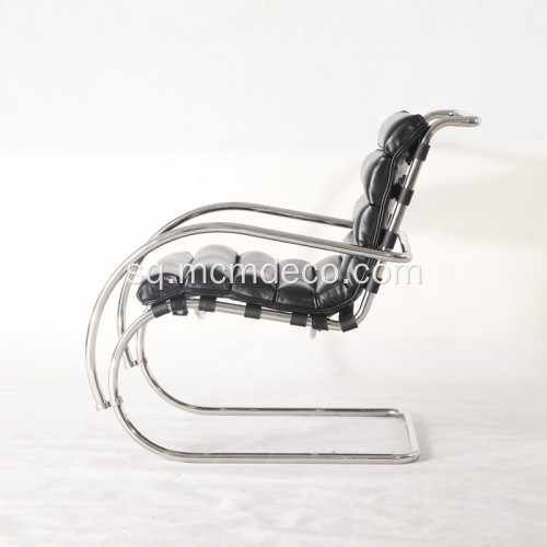 Kopja e karriges së rri kot moderne prej lëkure të zezë MR